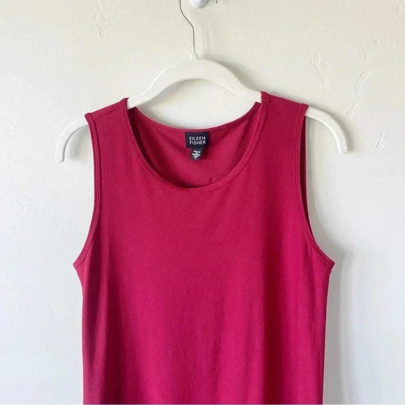 Eileen Fisher Sleeveless Stretch Midi Dress in Red Size Small - Picture 2 of 6